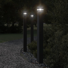 vidaXL 3 db fekete alumínium kültéri állólámpa érzékelővel 110 cm kültéri világítás