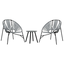 vidaXL 3 db fekete és világosszürke polyrattan kerti szék szett (4009294) kerti bútor