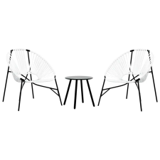 vidaXL 3 db fekete fehér polyrattan kerti szék szett (4009293) kerti bútor