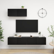 vidaXL 3 db fekete forgácslap TV-szekrény bútor