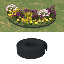 vidaXL 3 db fekete polietilén kerti szegély 10 m x 15 cm kerti dekoráció