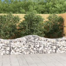 vidaXL 3 db íves horganyzott vas gabion kosár 200x50x60/80 cm kerti tárolás