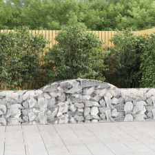 vidaXL 3 db íves horganyzott vas gabion kosár 300x30x60/80 cm kerti tárolás