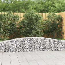 vidaXL 3 db íves horganyzott vas gabion kosár 400x30x40/60 cm kerti dekoráció