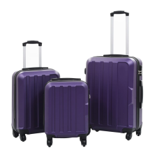 vidaXL 3 db lila keményfalú ABS gurulós bőrönd kézitáska és bőrönd