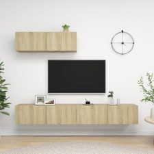 vidaXL 3 db sonoma-tölgyszínű forgácslap TV-szekrény bútor