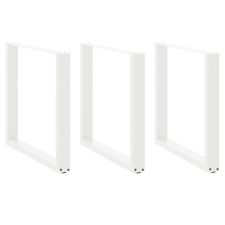 vidaXL 3 db U-alakú Fehér Dohányzóasztal Láb - 90x72-73cm Acél bútor