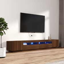 vidaXL 3 részes barna tölgyszínű fa TV-szekrény szett LED-lámpákkal bútor