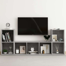 vidaXL 3 részes betonszürke forgácslap TV-szekrény szett bútor