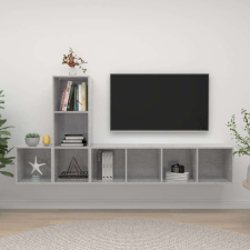 vidaXL 3 részes betonszürke forgácslap TV-szekrény szett bútor