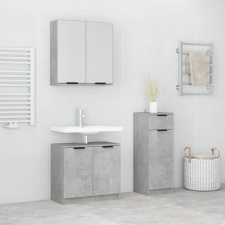 vidaXL 3 részes betonszürke szerelt fa fürdőszobaszekrény-szett fürdőszoba bútor