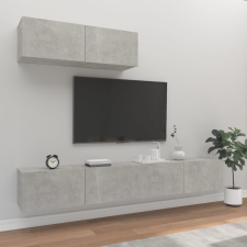 vidaXL 3 részes betonszürke szerelt fa TV-szekrényszett bútor