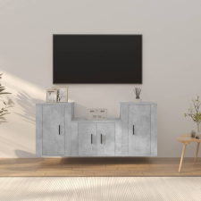 vidaXL 3 részes betonszürke szerelt fa TV-szekrényszett bútor