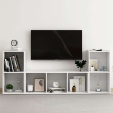 vidaXL 3 részes fehér forgácslap TV-szekrény szett bútor