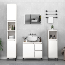 vidaXL 3 részes fehér szerelt fa fürdőszobaszekrény-szett fürdőszoba bútor