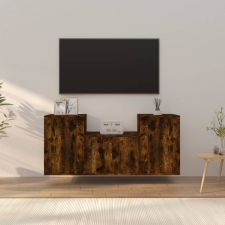 vidaXL 3 részes füstös tölgy színű szerelt fa TV-szekrényszett bútor