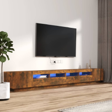 vidaXL 3 részes füstös tölgyszínű fa TV-szekrény szett LED-lámpákkal bútor