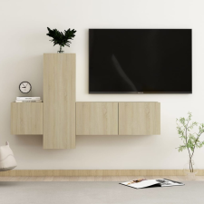 vidaXL 3 részes sonoma-tölgyszínű forgácslap TV-szekrényszett bútor
