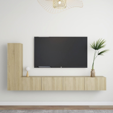 vidaXL 3 részes sonoma-tölgyszínű forgácslap TV-szekrényszett bútor