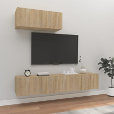 vidaXL 3 részes sonoma tölgyszínű szerelt fa TV-szekrényszett bútor