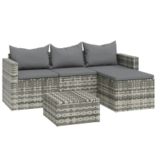 vidaXL 3 részes szürke polyrattan kerti ülőgarnitúra párnákkal (362331) kerti bútor