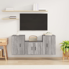 vidaXL 3 részes szürke sonoma színű szerelt fa TV-szekrényszett bútor