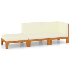 vidaXL 3 részes tömör akácfa kerti ülőgarnitúra párnákkal kerti bútor