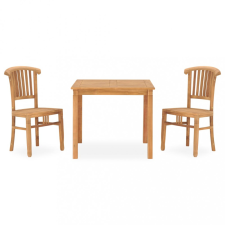 vidaXL 3 részes tömör tíkfa kerti étkezőgarnitúra kerti bútor