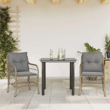 vidaXL 3 részes vegyes bézs polyrattan bisztrógarnitúra párnákkal kerti bútor