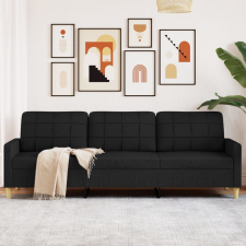 vidaXL 3 személyes fekete szövet kanapé 210 cm bútor