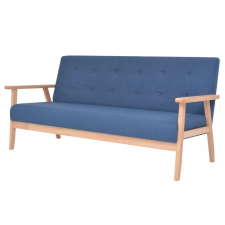 vidaXL 3 személyes kék szövet kanapé bútor