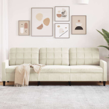 vidaXL 3 személyes krémszínű bársony kanapé 210 cm bútor