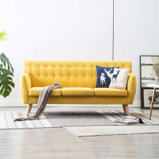vidaXL 3 személyes sárga kárpitos kanapé 172 x 70 x 82 cm bútor