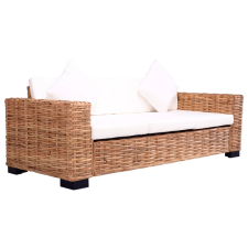 vidaXL 3-személyes természetes rattan kerti kanapé (276351) kerti bútor
