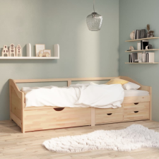 vidaXL 3-személyes tömör fenyőfa kanapéágy fiókokkal 90 x 200 cm ágy és ágykellék