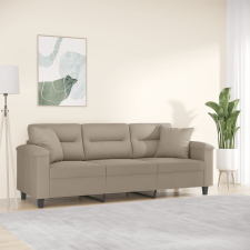 vidaXL 3 személyes tópszínű mikroszálas szövetkanapé párnákkal 180 cm bútor