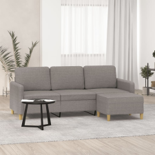 vidaXL 3 személyes tópszínű szövet kanapé lábtartóval 180 cm bútor