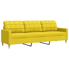 vidaXL 3 személyes világossárga szövet kanapé 210 cm (4007419) bútor