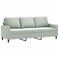 vidaXL 3 személyes világosszürke bársony kanapé 180 cm (359209) bútor