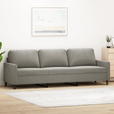 vidaXL 3 személyes világosszürke bársony kanapé 210 cm bútor