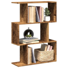 vidaXL 3 szintes antik fa színű fa elválasztó könyvespolc 70x24x97 cm bútor
