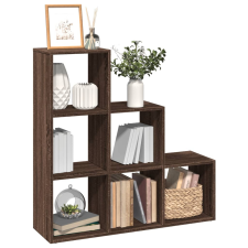 vidaXL 3 szintes barna tölgy fa térelválasztó könyvespolc 99x29x99 cm bútor