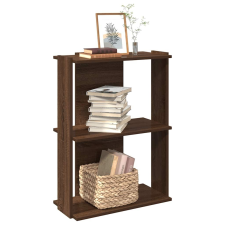 vidaXL 3 szintes barna tölgyszínű fa könyvespolc 60x30x80 cm bútor