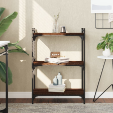vidaXL 3 szintes barna tölgyszínű fa könyvespolc 60x30x86 cm bútor