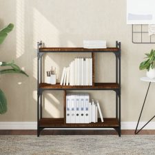 vidaXL 3-szintes barna tölgyszínű fa könyvespolc 76 x 32 x 88 cm bútor