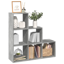 vidaXL 3 szintes betonszürke fa térelválasztó könyvespolc 99x29x99 cm bútor