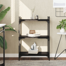 vidaXL 3 szintes fekete szerelt fa könyvespolc 60x30x86 cm bútor
