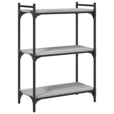 vidaXL 3 szintes szürke sonoma színű fa könyvespolc 60x30x86 cm (837650) bútor