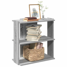 vidaXL 3 szintes szürke sonoma színű szerelt fa könyvespolc 60x30x60cm bútor