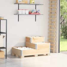 vidaXL 3 szintes tömör fenyőfa raklapmagasító 120 x 80 cm kerti tárolás